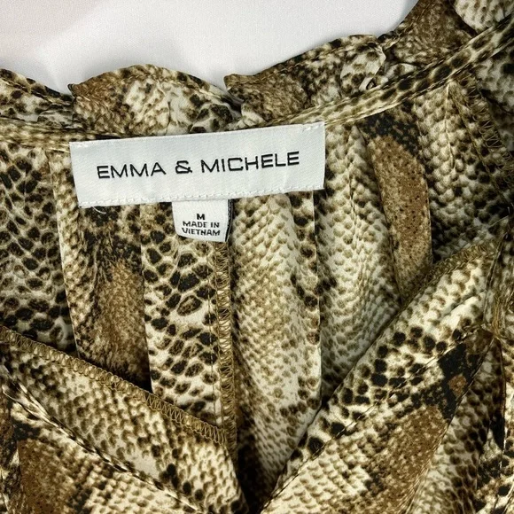 Emma & Michele gorgeous boho snakeskin print long sleeve dress women’s size M - Picture 12 of 17
